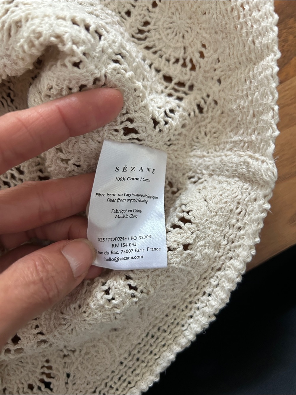 Sezane Ron Top Ecru size Small - Picture 8 of 9